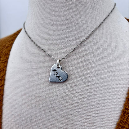 Bitty Bangers - Custom Heart Necklace | Personalized Hand Stamped Jewelry for Mom Bestie, Mama, Cat Mom, Plant Mom, Love, Till Death, Date Initials