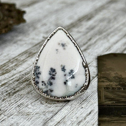 Dendritic Agate Ring Silver Size 7.5 / Foxlark Collection