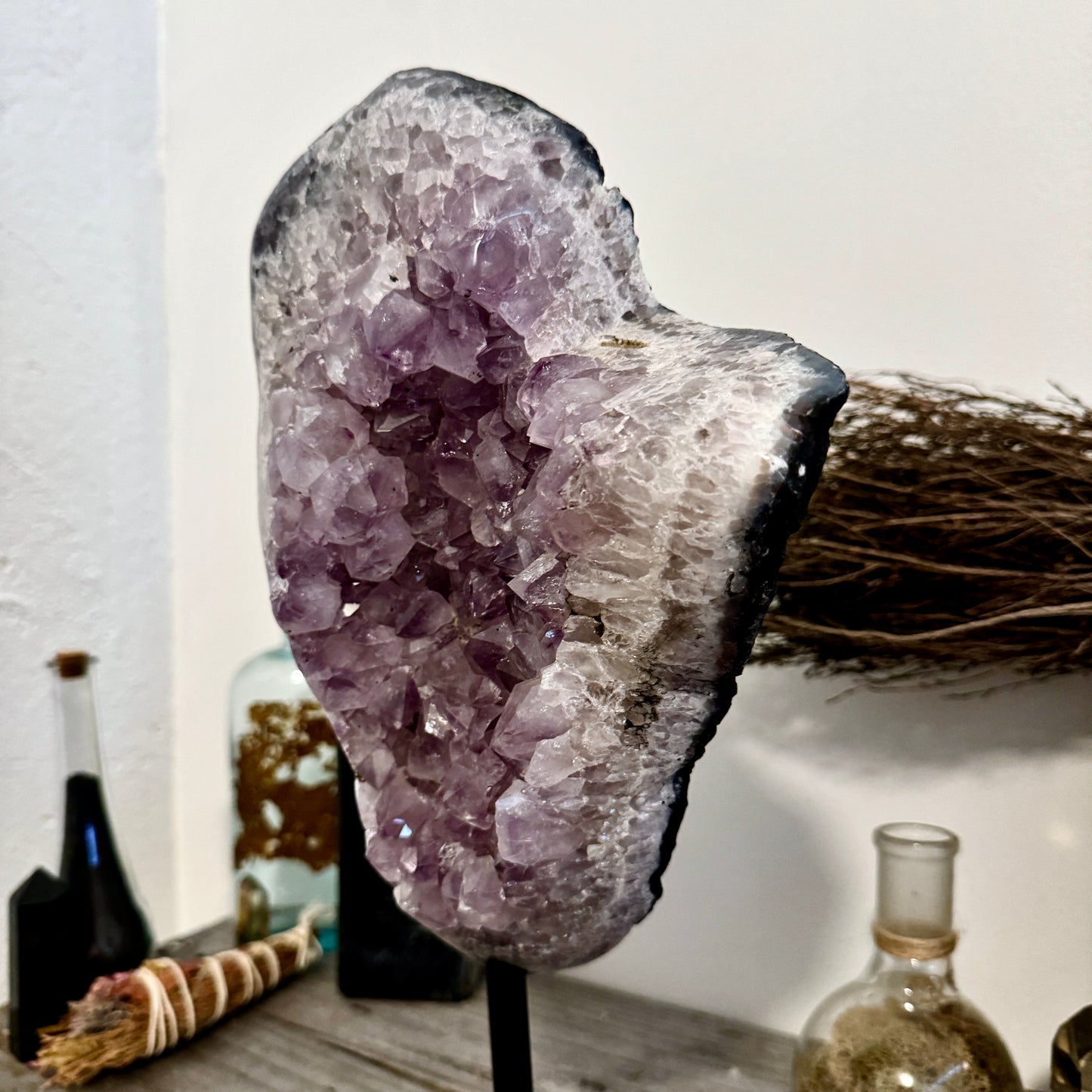 Huge Purple Amethyst Crystal Druzy Cluster With Stand / FoxlarkCrystals