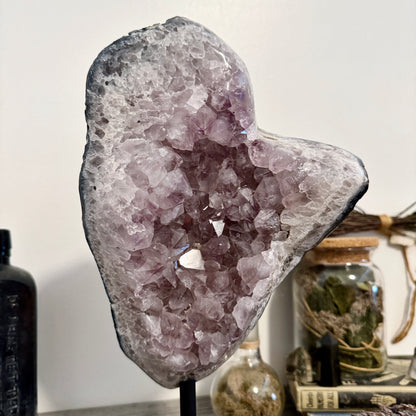 Huge Purple Amethyst Crystal Druzy Cluster With Stand / FoxlarkCrystals