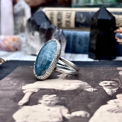 Blue Aquamarine Ring Silver Size 11 / Foxlark Collection