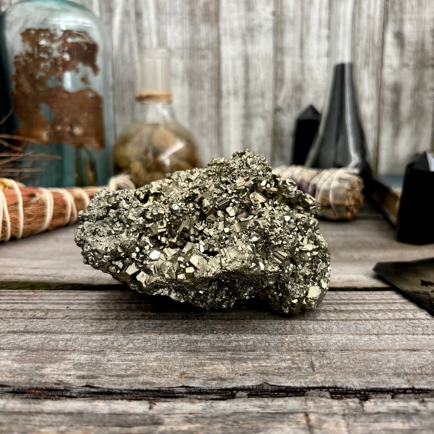 Self Standing Pyrite Crystal Cluster / FoxlarkCrystals