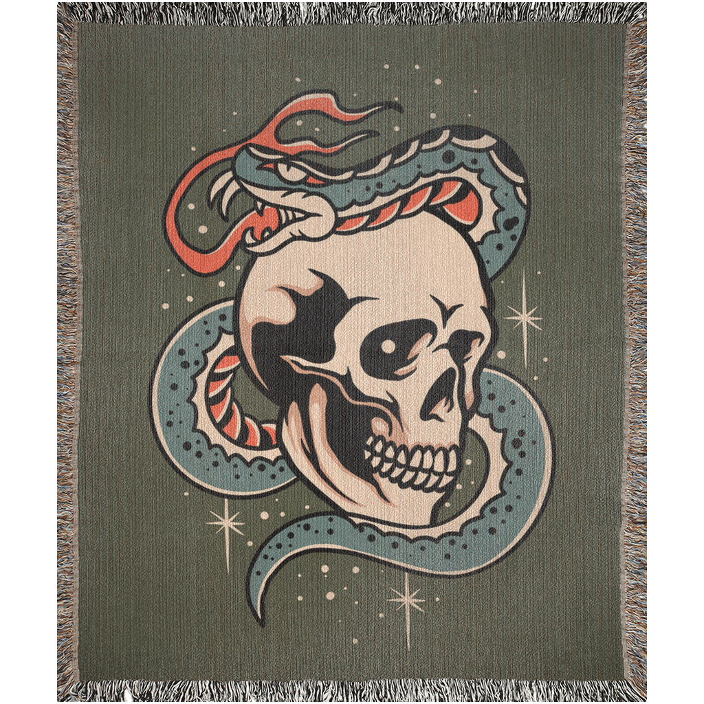 Traditional Sailor Tattoos Skull Crossed Key Eagle Snake Horror Vintage  Style Soft Cozy Flannel Blanket