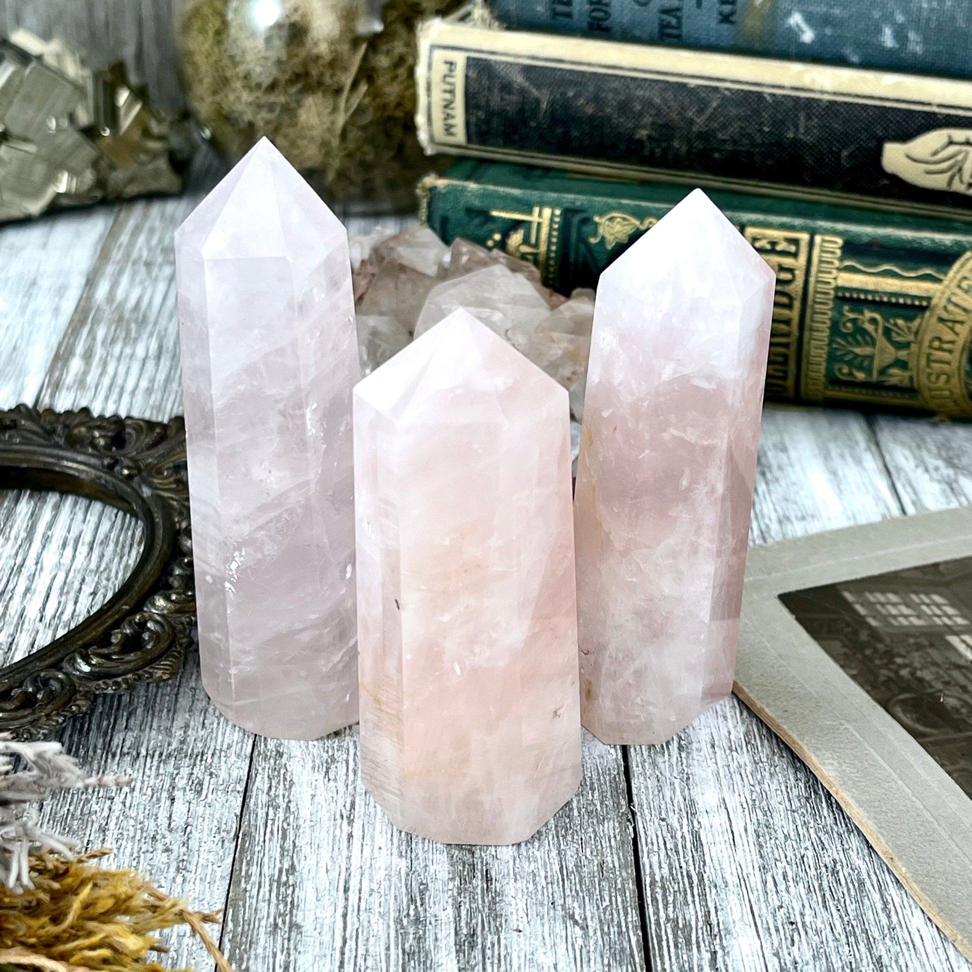 Self Standing Pink Rose Quartz Crystal Point / FoxlarkCrystals