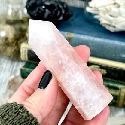 Self Standing Pink Rose Quartz Crystal Point / FoxlarkCrystals