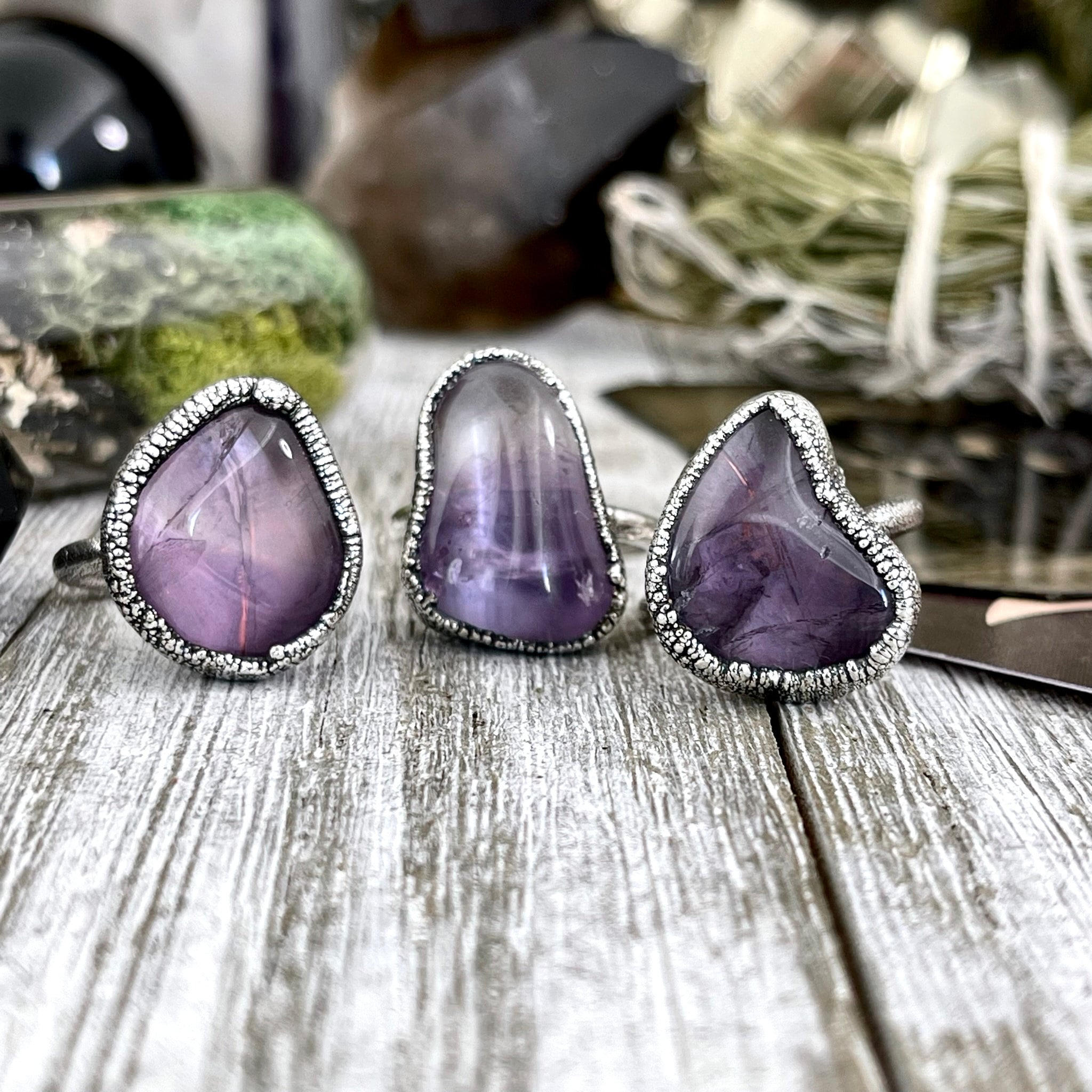 Amethyst Necklace, earrings and Ring Size offers 8