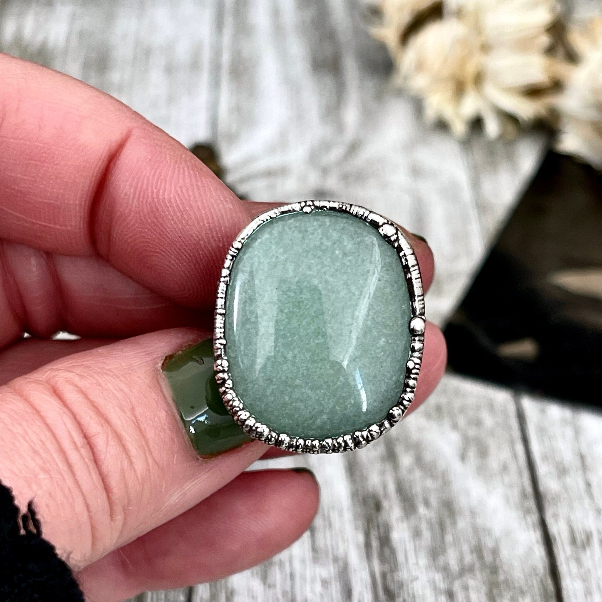 Aventurine ring size purchases 7