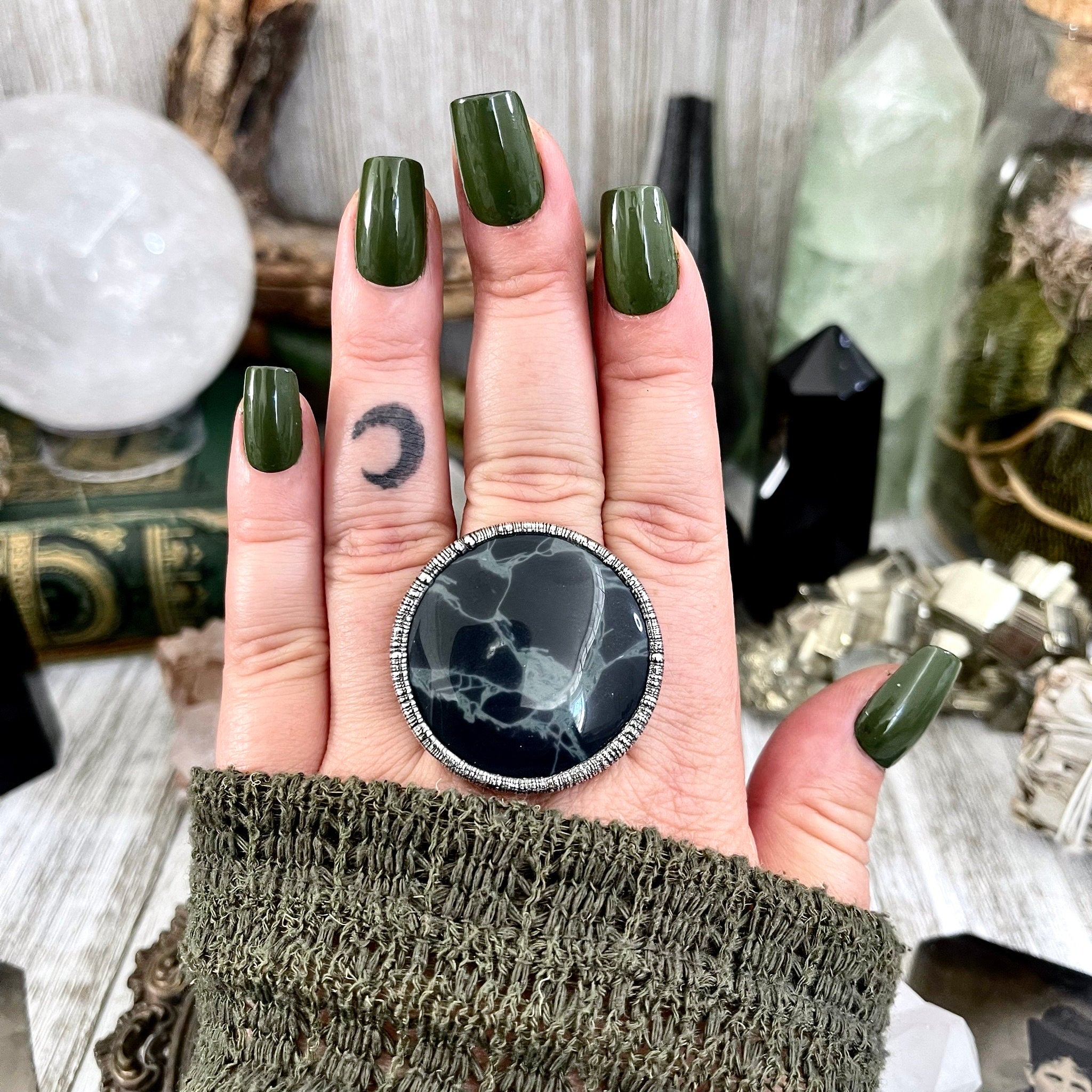 Black Obsidian Statement Ring | newest Handmade Ring | Sterling Silver