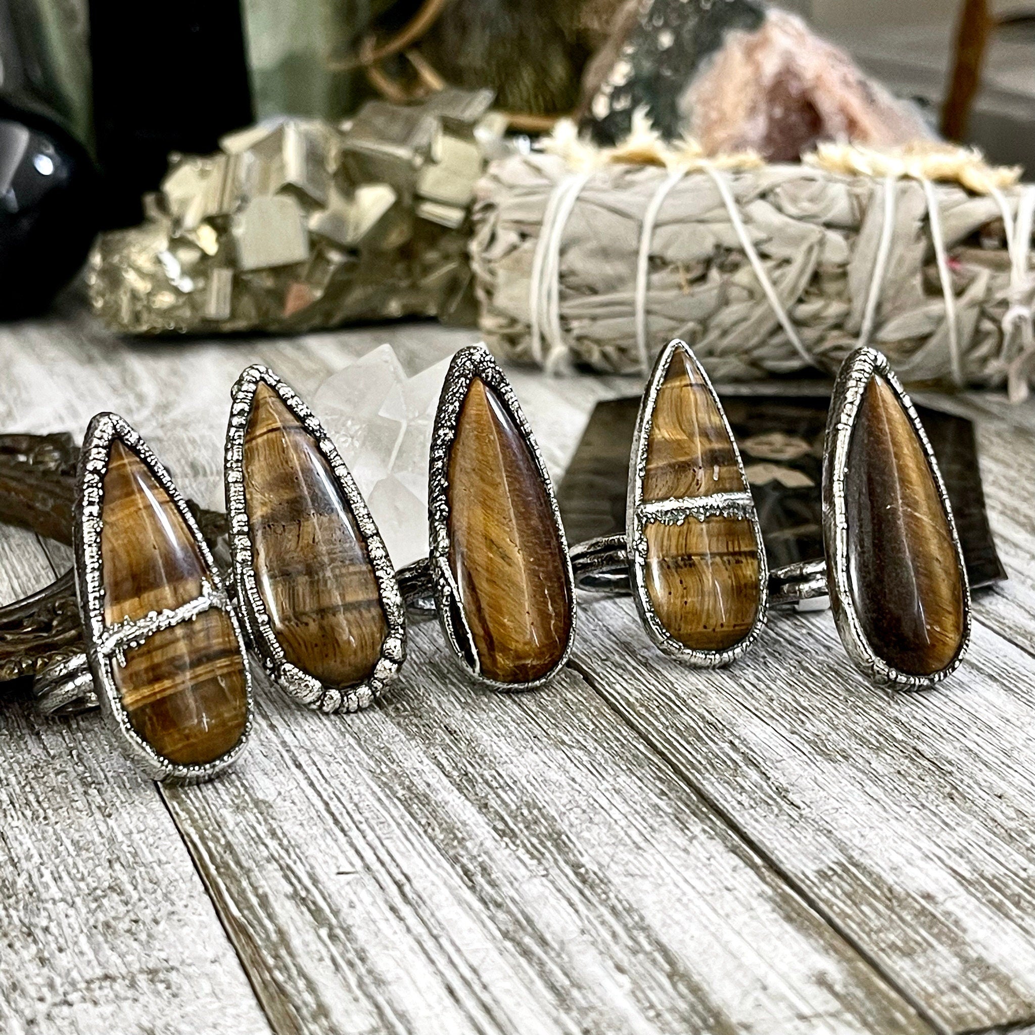 Vintage buy Sterling and Tigers Eye Statement Ring