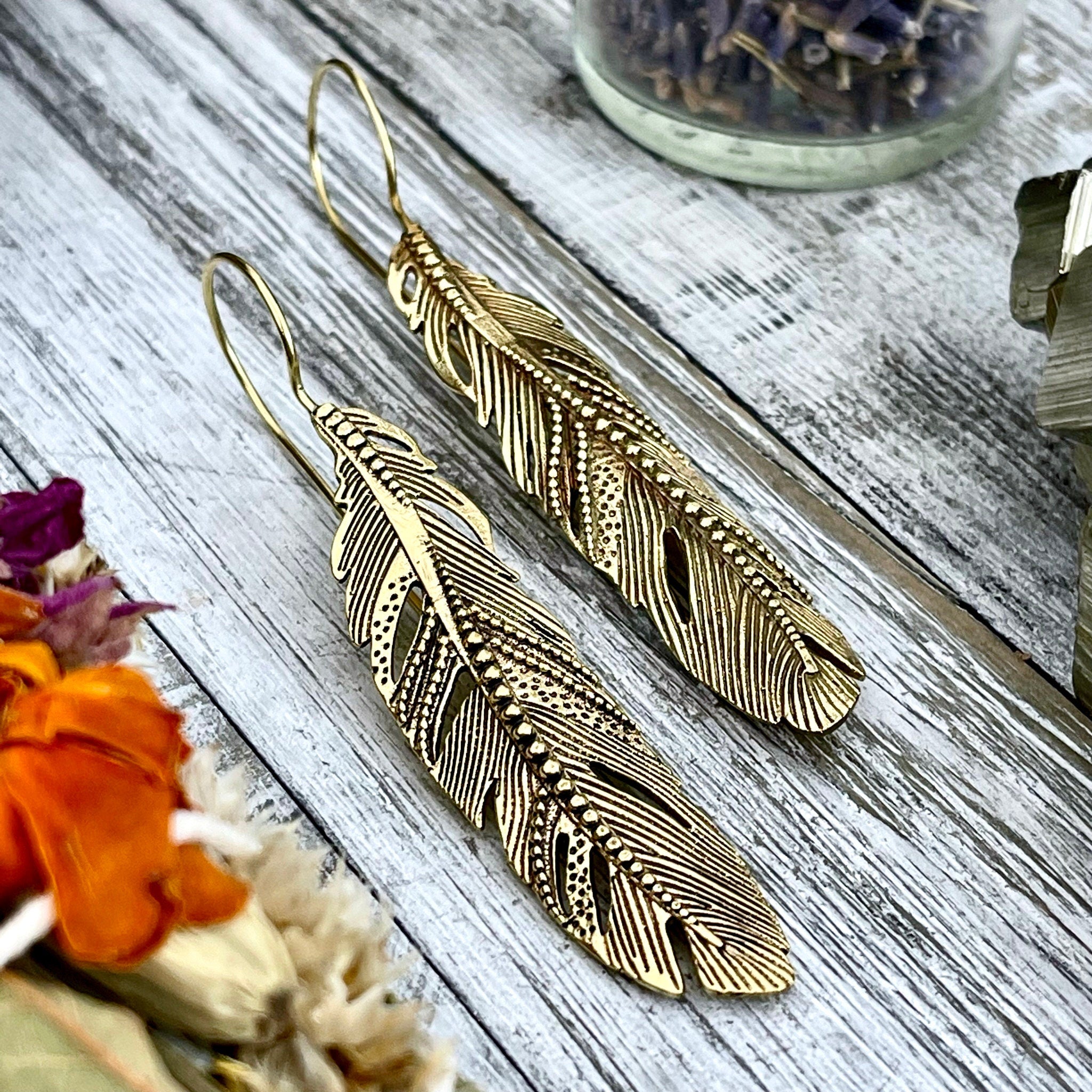 Large deals brass earrings