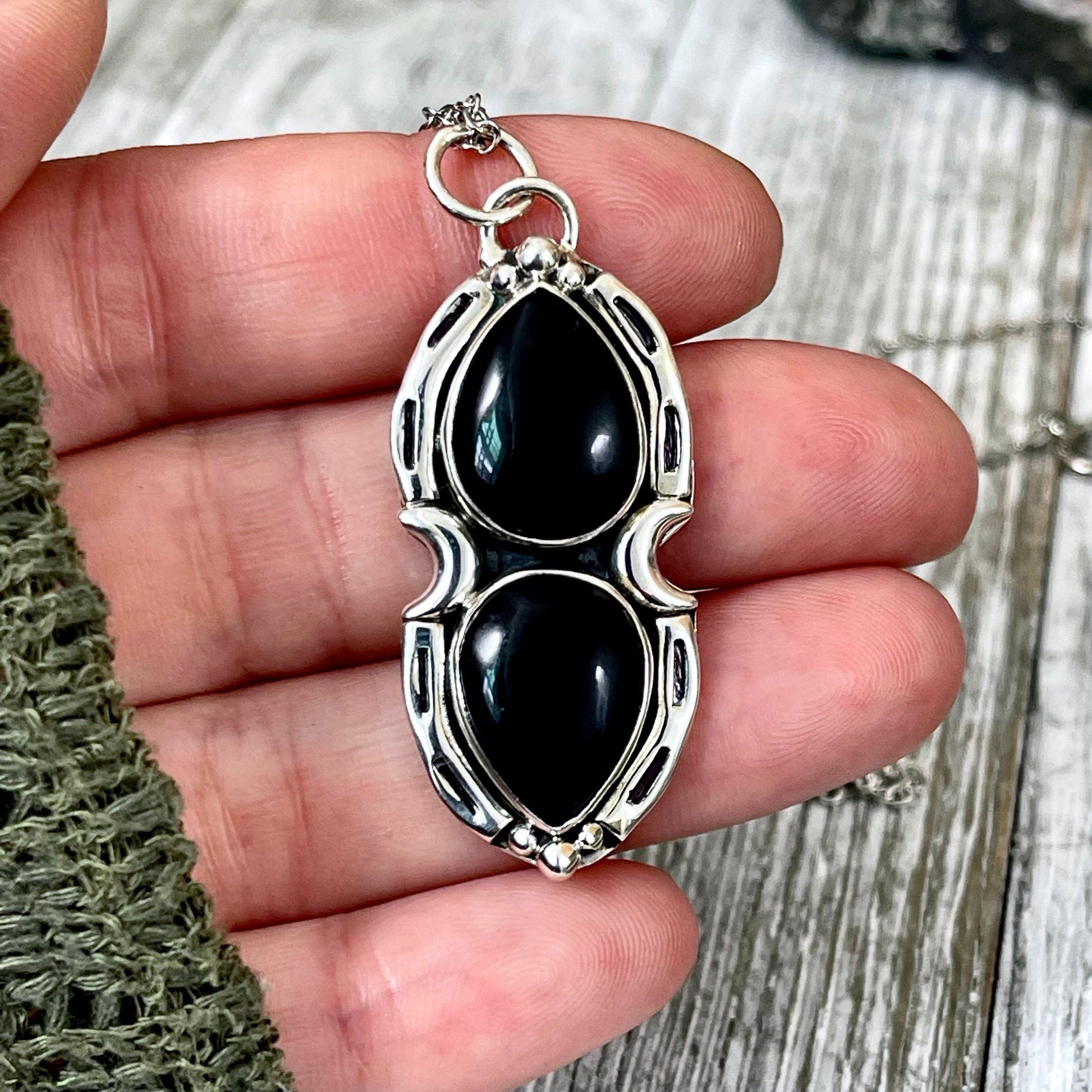 big crystal Necklace, Big Gothic Necklace, Big Stone Necklace, Black Onyx Jewelry, Black Onyx Necklace, Bohemian Jewelry, Crystal Jewelry, Crystal Necklace, Crystal Necklaces, Crystal Pendant, Etsy ID: 1241995431, FOXLARK- NECKLACES, Jewelry, Moon Necklac