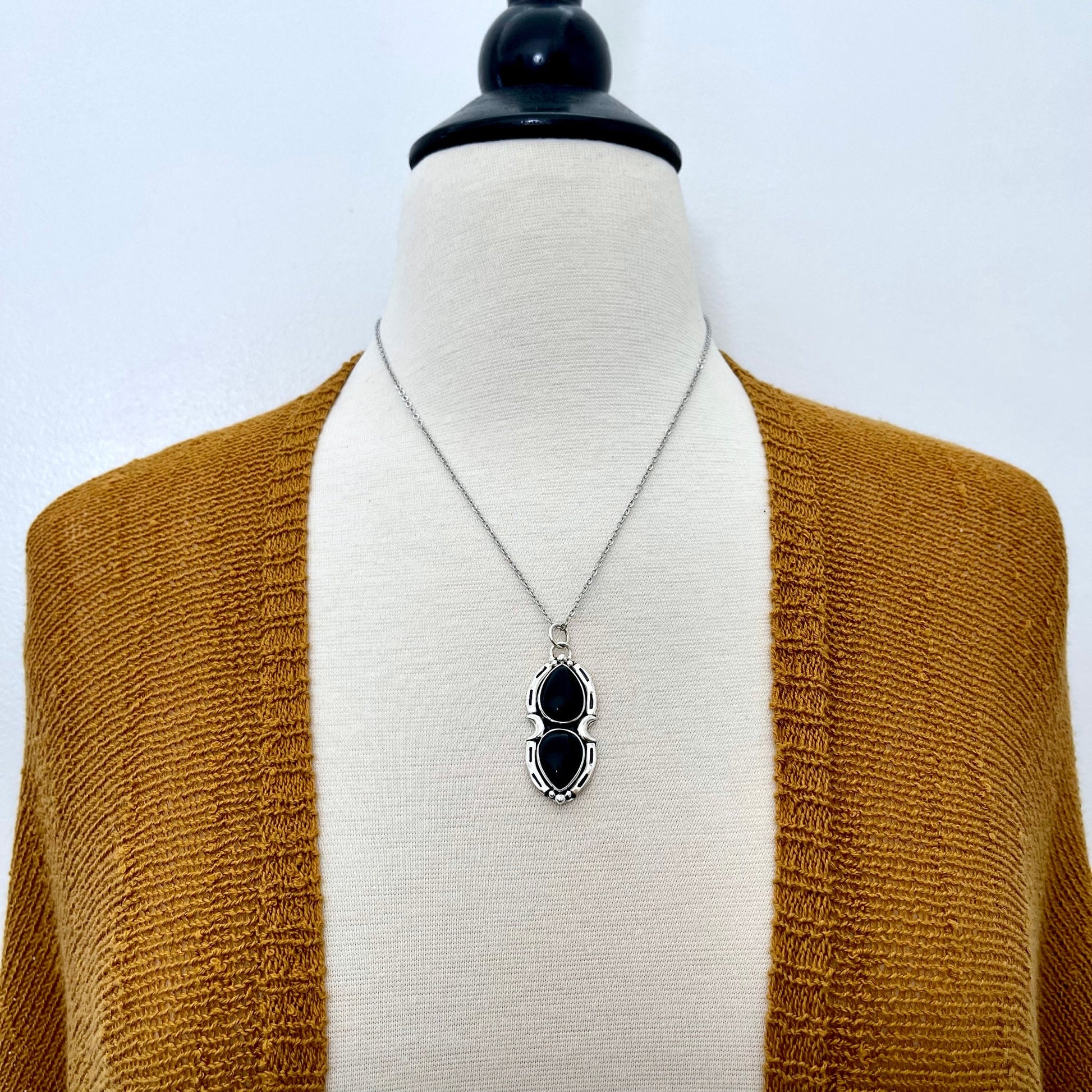 big crystal Necklace, Big Gothic Necklace, Big Stone Necklace, Black Onyx Jewelry, Black Onyx Necklace, Bohemian Jewelry, Crystal Jewelry, Crystal Necklace, Crystal Necklaces, Crystal Pendant, Etsy ID: 1241995431, FOXLARK- NECKLACES, Jewelry, Moon Necklac