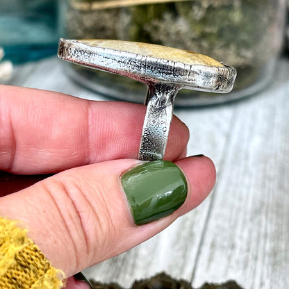 big Silver ring, Big Statement ring, Bohemian Jewelry, Bohemian Ring, Boho Crystal Jewelry, Boho Ring, Crystal Jewelry, Crystal Ring, Etsy ID: 1260025619, Fossil Coral Ring, FOXLARK- RINGS, Gypsy Jewelry, Jewelry, Large Stone Ring, Natural Stone Ring, Rin