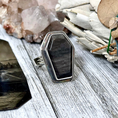 Black Stone Ring, Coffin Jewelry, Coffin Ring, Crystal Ring, Etsy Id 1088434750, Foxlark Alchemy, FOXLARK- RINGS, Goth Jewelry, Gypsy Ring, Halloween Jewelry, Halloween Ring, Jewelry, Moon Jewelry, Rings, Statement Rings, Wholesale, Witch Jewelry