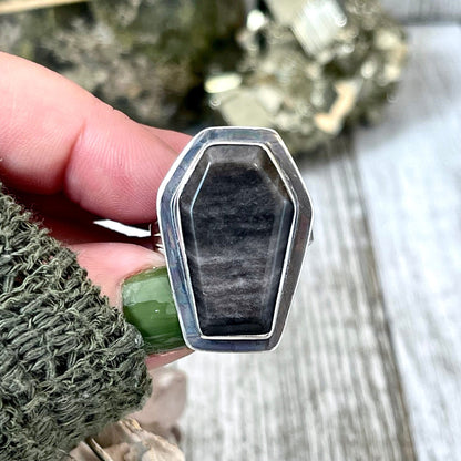 Black Stone Ring, Coffin Jewelry, Coffin Ring, Crystal Ring, Etsy Id 1088434750, Foxlark Alchemy, FOXLARK- RINGS, Goth Jewelry, Gypsy Ring, Halloween Jewelry, Halloween Ring, Jewelry, Moon Jewelry, Rings, Statement Rings, Wholesale, Witch Jewelry