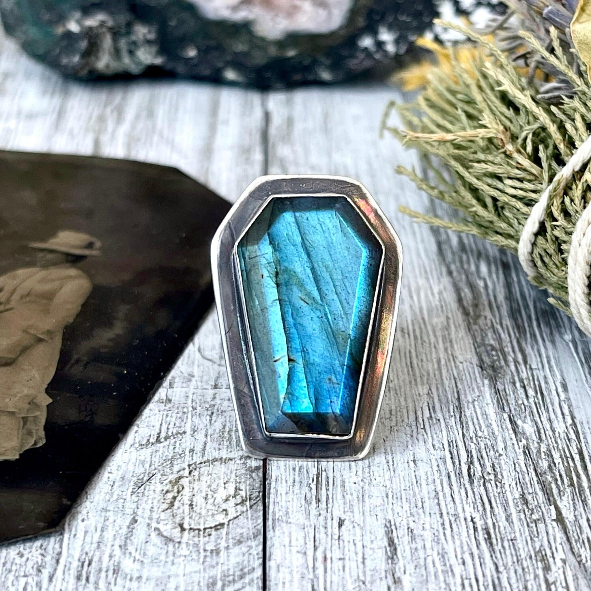 Labradorite w/ Amethyst Coffin Box discount pendant