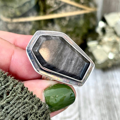 Black Stone Ring, Coffin Jewelry, Coffin Ring, Crystal Ring, Etsy Id 1088434750, Foxlark Alchemy, FOXLARK- RINGS, Goth Jewelry, Gypsy Ring, Halloween Jewelry, Halloween Ring, Jewelry, Moon Jewelry, Rings, Statement Rings, Wholesale, Witch Jewelry