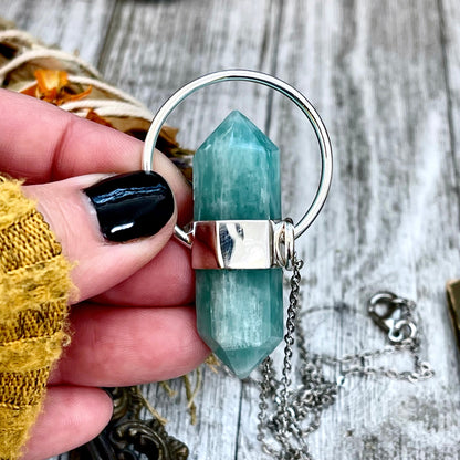 Big Gothic Necklace, Big Silver Necklace, Big Stone Necklace, Blue Amazonite, Bohemian Jewelry, Crystal Jewelry, Crystal Necklaces, Crystal Pendant, Crystal Point, Etsy ID: 1333689293, Foxlark- Necklaces, Jewelry, Large Crystal, Necklaces, Stone Necklace,