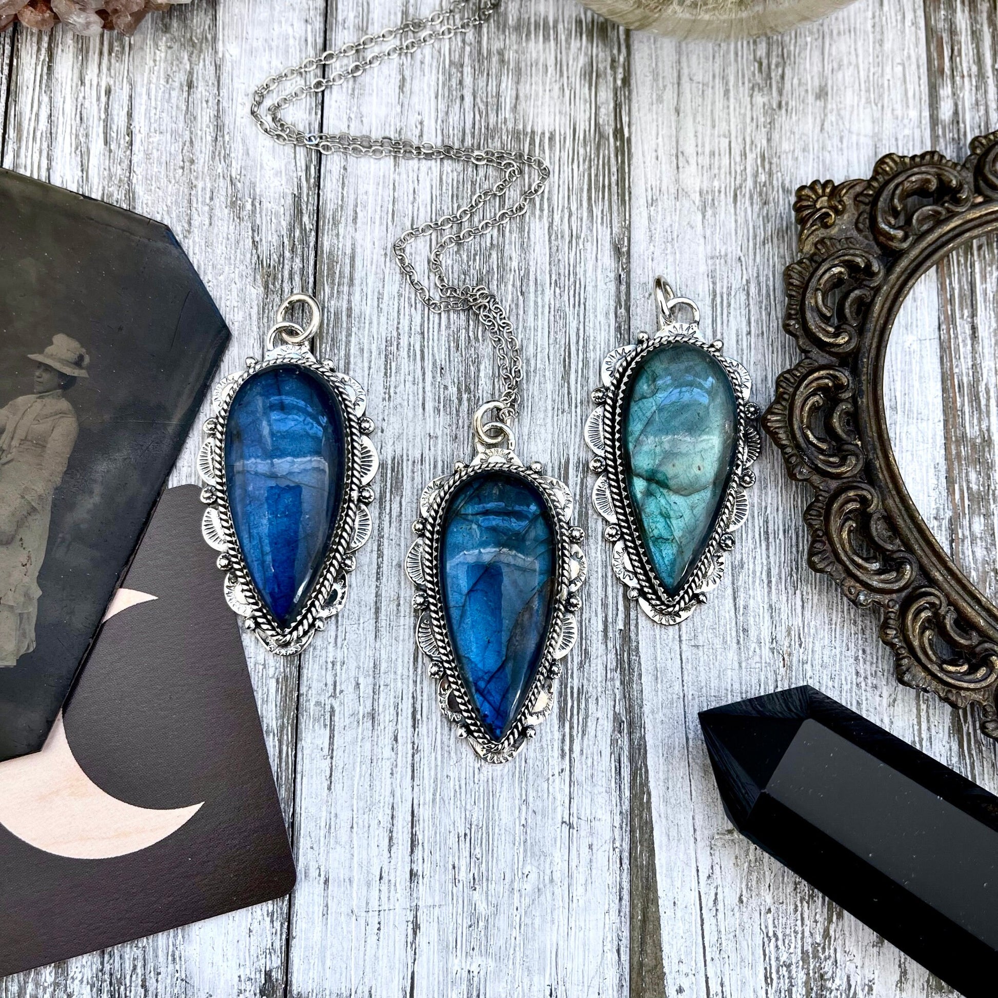 alternative Jewelry, big crystal Necklace, Big Gothic Necklace, Big Stone Necklace, Blue Labradorite, Bohemian Jewelry, Crystal Necklace, Crystal Necklaces, Crystal Pendant, Etsy ID: 1333734839, FOXLARK- NECKLACES, Gothic Jewelry, Jewelry, Labradorite Nec