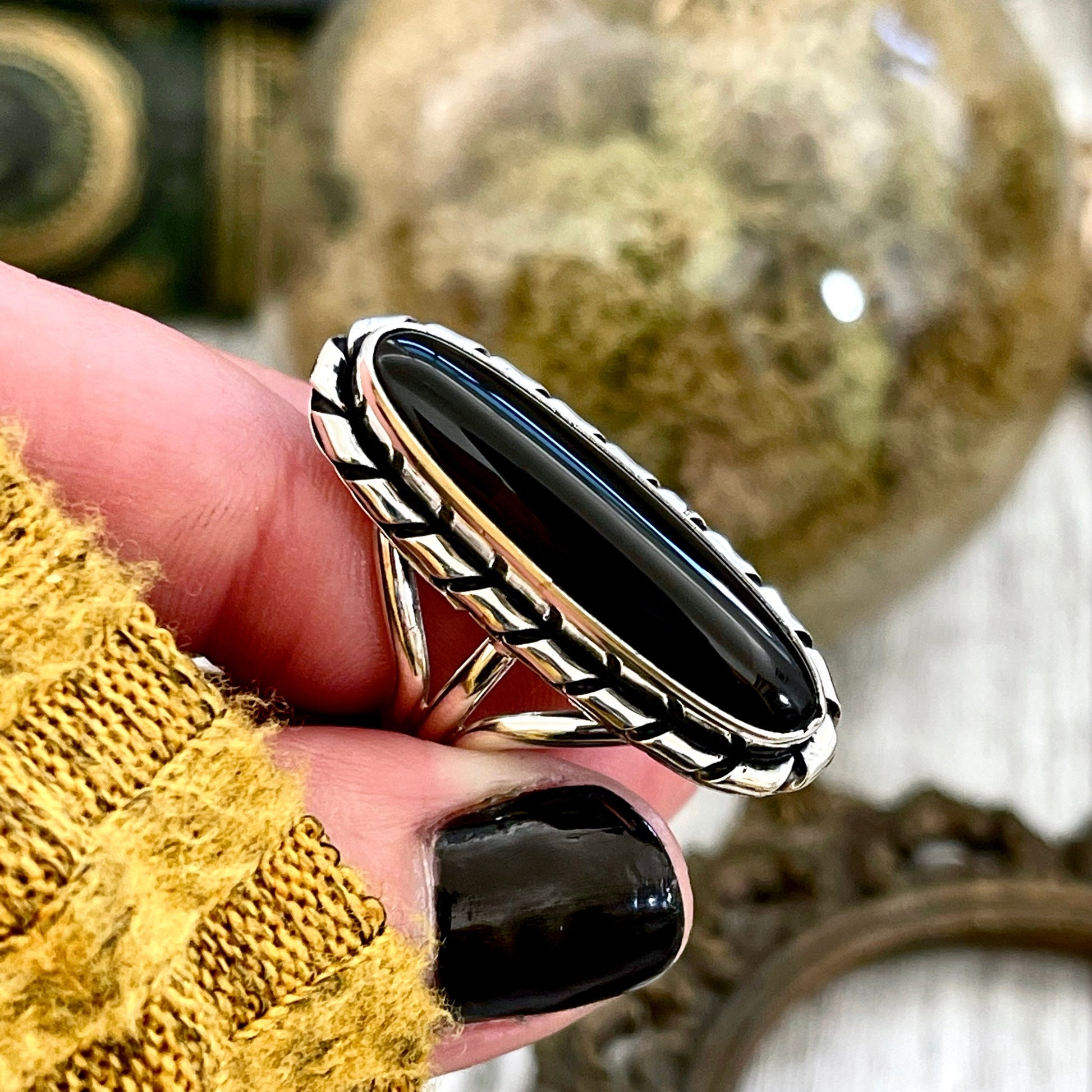 Big Statement Ring, Black Onyx Jewelry, Black Onyx Ring, Bohemian Ring, boho jewelry, boho ring, crystal ring, CURATED- RINGS, Etsy ID: 1339559571, Festival Jewelry, Foxlark Alchemy, gypsy ring, Jewelry, Large Crystal, Rings, Southwestern Jewelry, Stateme