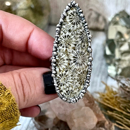 big Silver ring, Big Statement ring, Bohemian Jewelry, Bohemian Ring, Boho Crystal Jewelry, Boho Ring, Crystal Jewelry, Crystal Ring, Etsy ID: 1352858372, Fossil Coral Ring, FOXLARK- RINGS, Gypsy Jewelry, Jewelry, Large Stone Ring, Natural Stone Ring, Rin