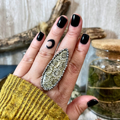 big Silver ring, Big Statement ring, Bohemian Jewelry, Bohemian Ring, Boho Crystal Jewelry, Boho Ring, Crystal Jewelry, Crystal Ring, Etsy ID: 1352858372, Fossil Coral Ring, FOXLARK- RINGS, Gypsy Jewelry, Jewelry, Large Stone Ring, Natural Stone Ring, Rin