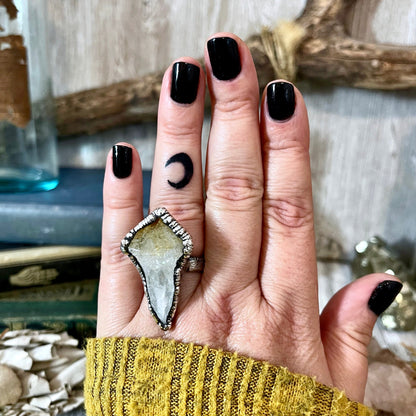 Big Crystal Ring, Big Silver Jewelry, Big Silver Ring, Big Statement Ring, Big Stone Ring, citrine Ring, Etsy ID: 1366843709, Foxlark Alchemy, FOXLARK- RINGS, Jewelry, Large Crystal Ring, Raw Crystal Ring, raw gemstone ring, Raw Quartz Ring, Rings, silver