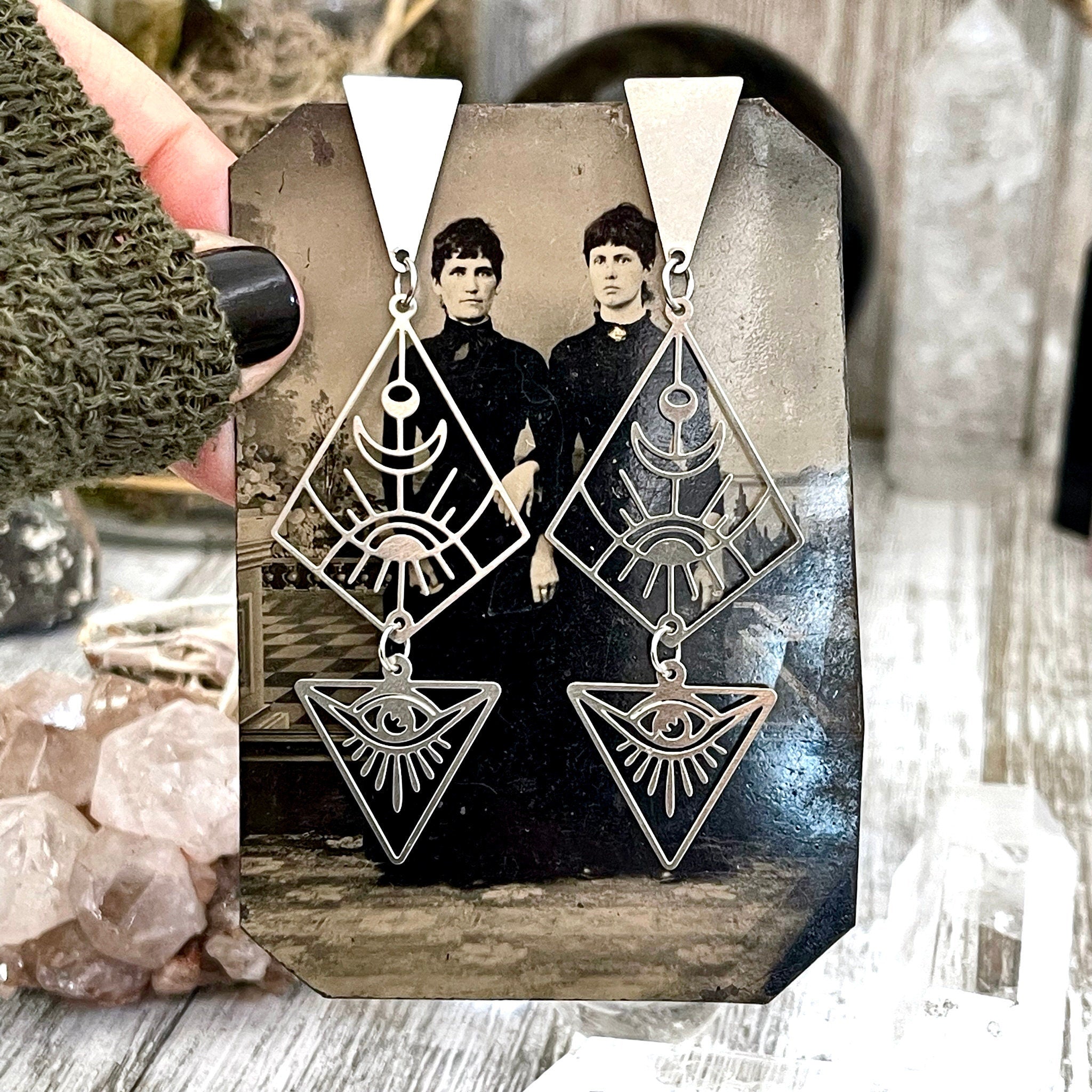 Big geometric deals earrings