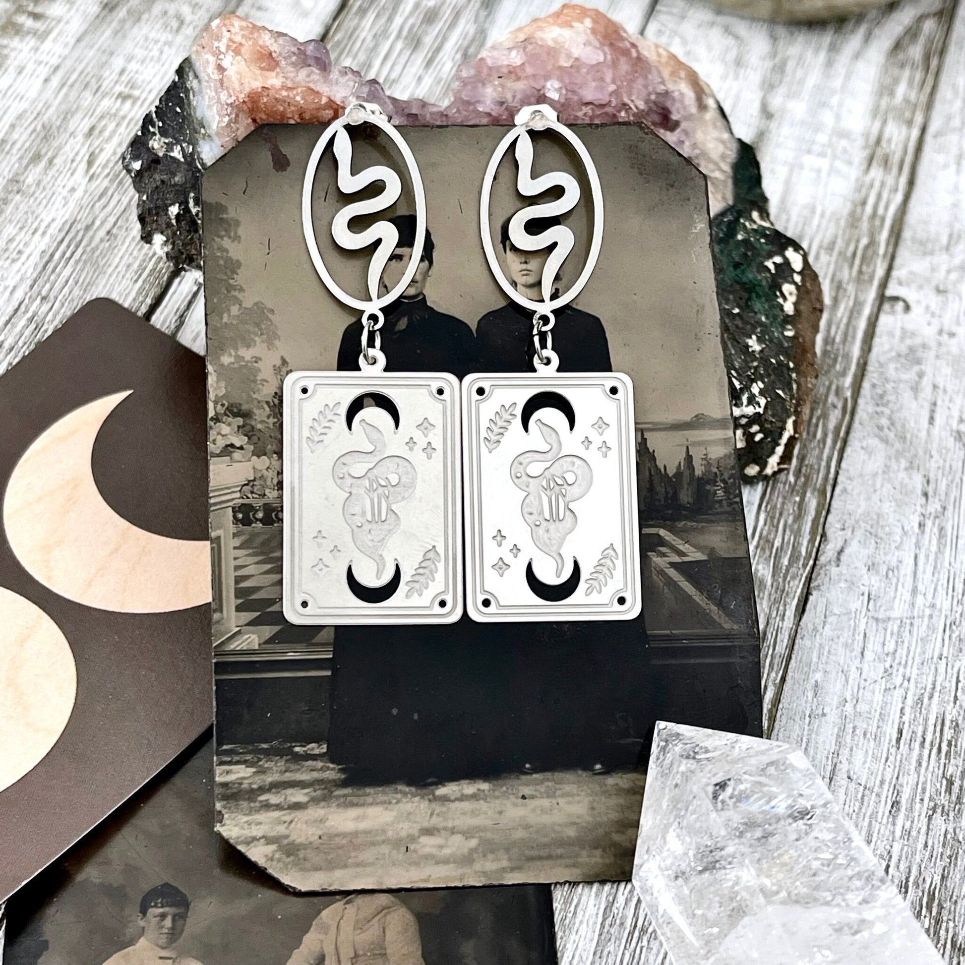 Big Earrings, bohemian earrings, Boho Earrings, Crescent moon, Dangle & Drop Earrings, Dangly Earrings, Earrings, Etsy ID: 1470831210, Geometric Earrings, Hoop Earrings, Jewelry, Long Earrings, Silver Earrings, Wholesale, Witchy Earrings