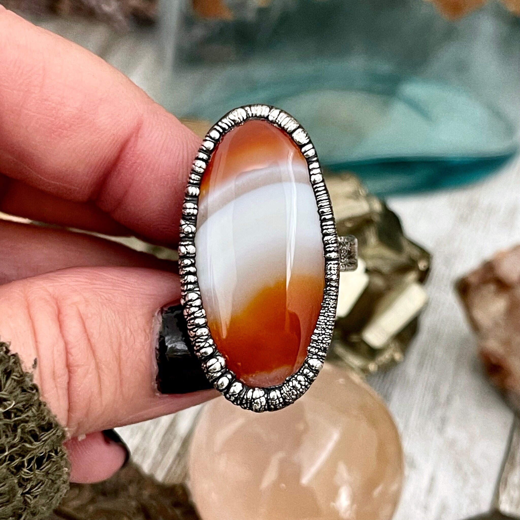 Red agate selling statement Ring