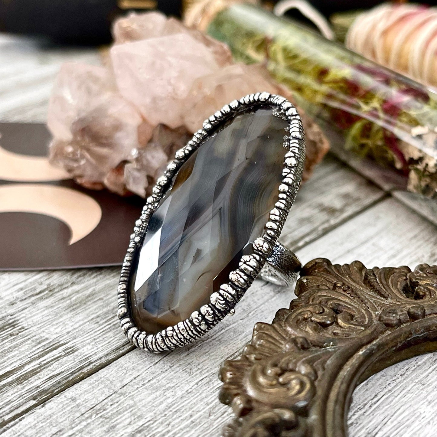 Big Bold Jewelry, Big Crystal Ring, Big Silver Ring, Big Statement Ring, Big Stone Ring, Bohemian Jewelry, Etsy ID: 1517216178, FOXLARK- RINGS, Jewelry, Large Boho Ring, Large Crystal Ring, Natural stone ring, Rings, silver crystal ring, Silver Jewelry, S