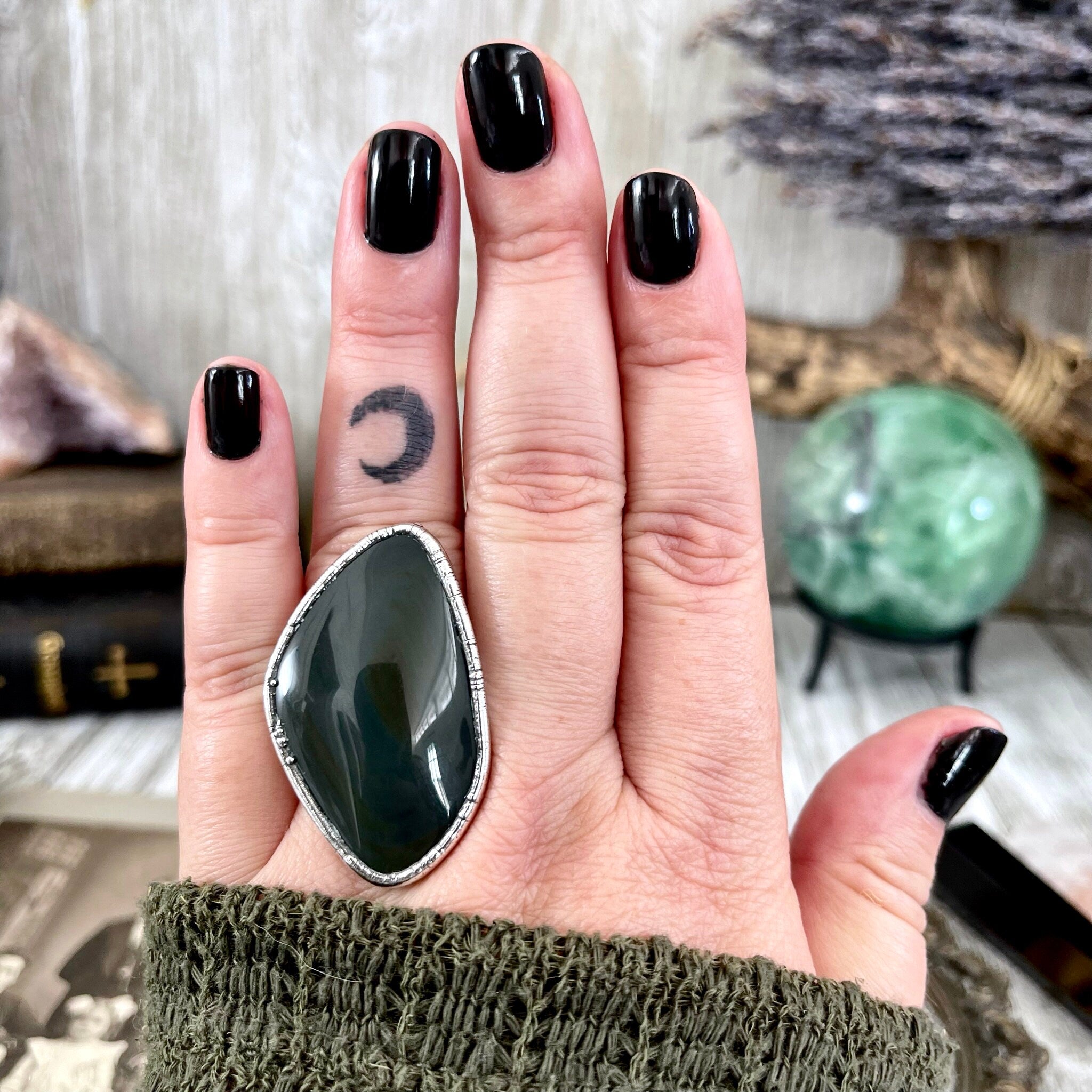 Rainbow on sale obsidian ring