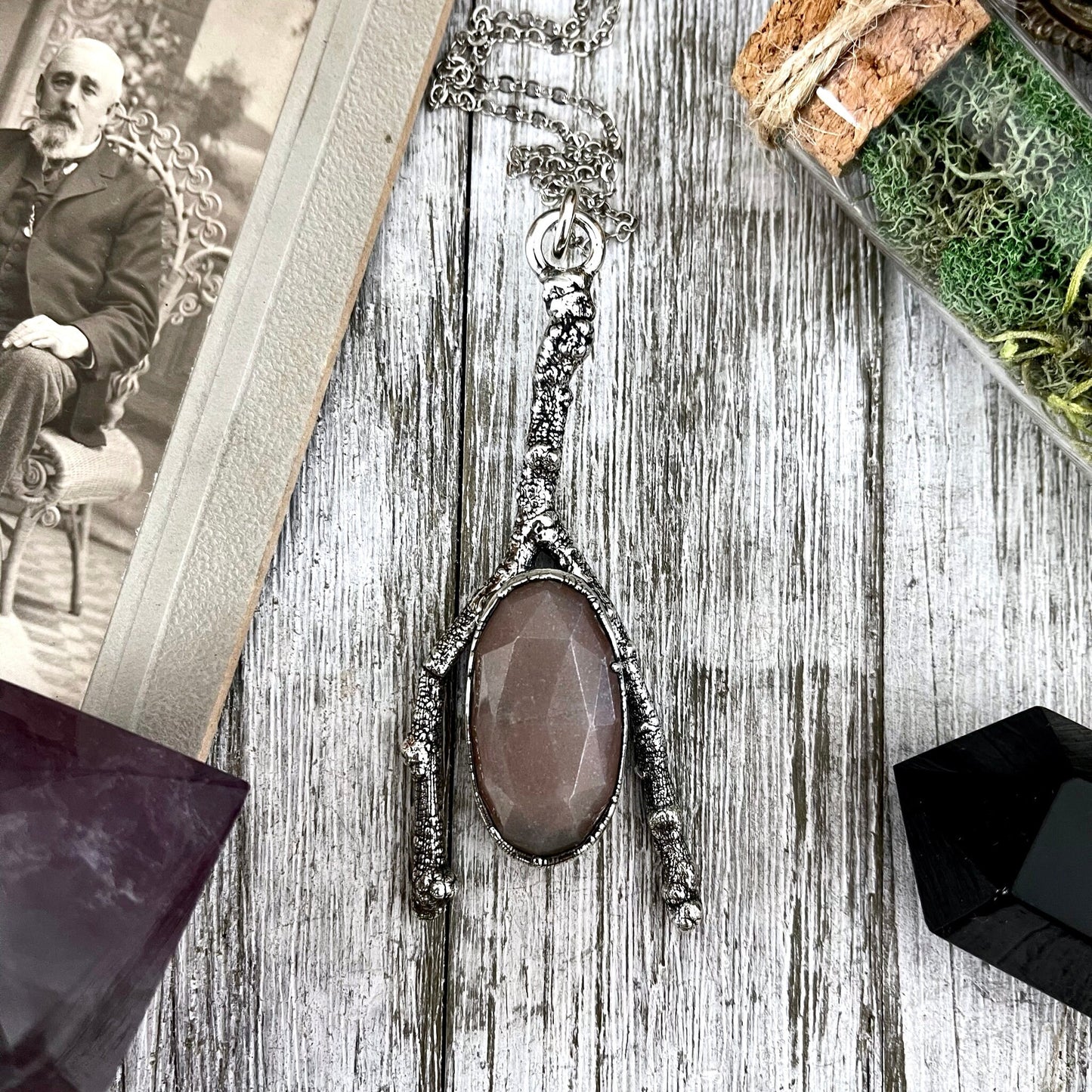 Big Crystal Necklace, Bohemian Jewelry, Crystal Necklaces, Etsy ID: 1601128073, FOXLARK- NECKLACES, Jewelry, Large Crystal, Large Raw Crystal, layering necklace, Necklaces, peach moonstone, Raw crystal jewelry, raw crystal necklace, Raw Stone Necklace, Si