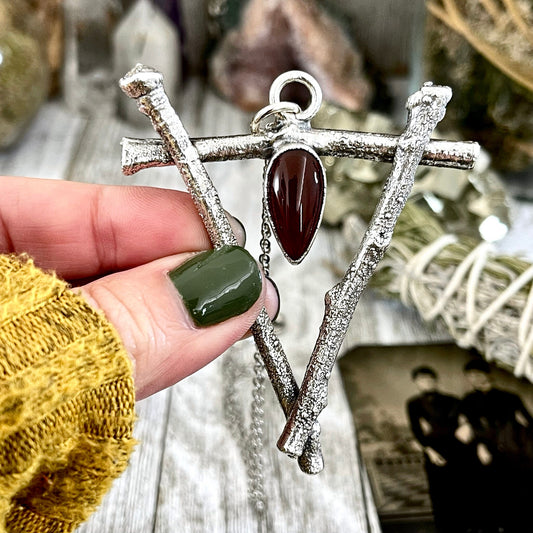 Raw Amethyst Crystal Vintage Skeleton Key Necklace Pendant in Fine Silver /  Foxlark Collection - One of a Kind