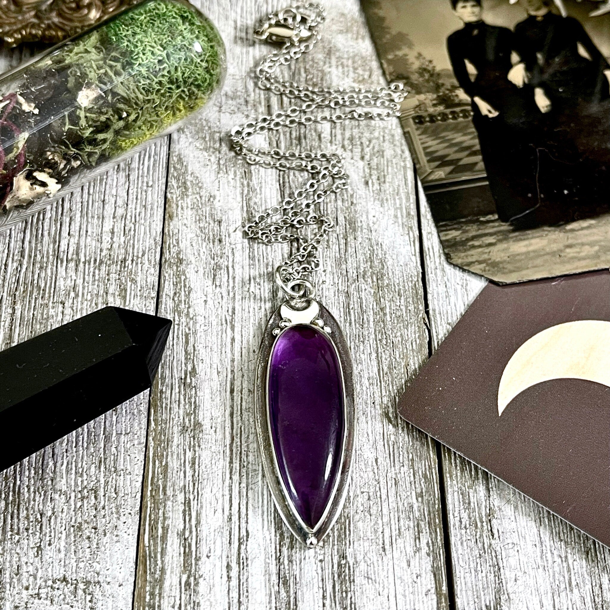 Dark purple shop crystal necklace