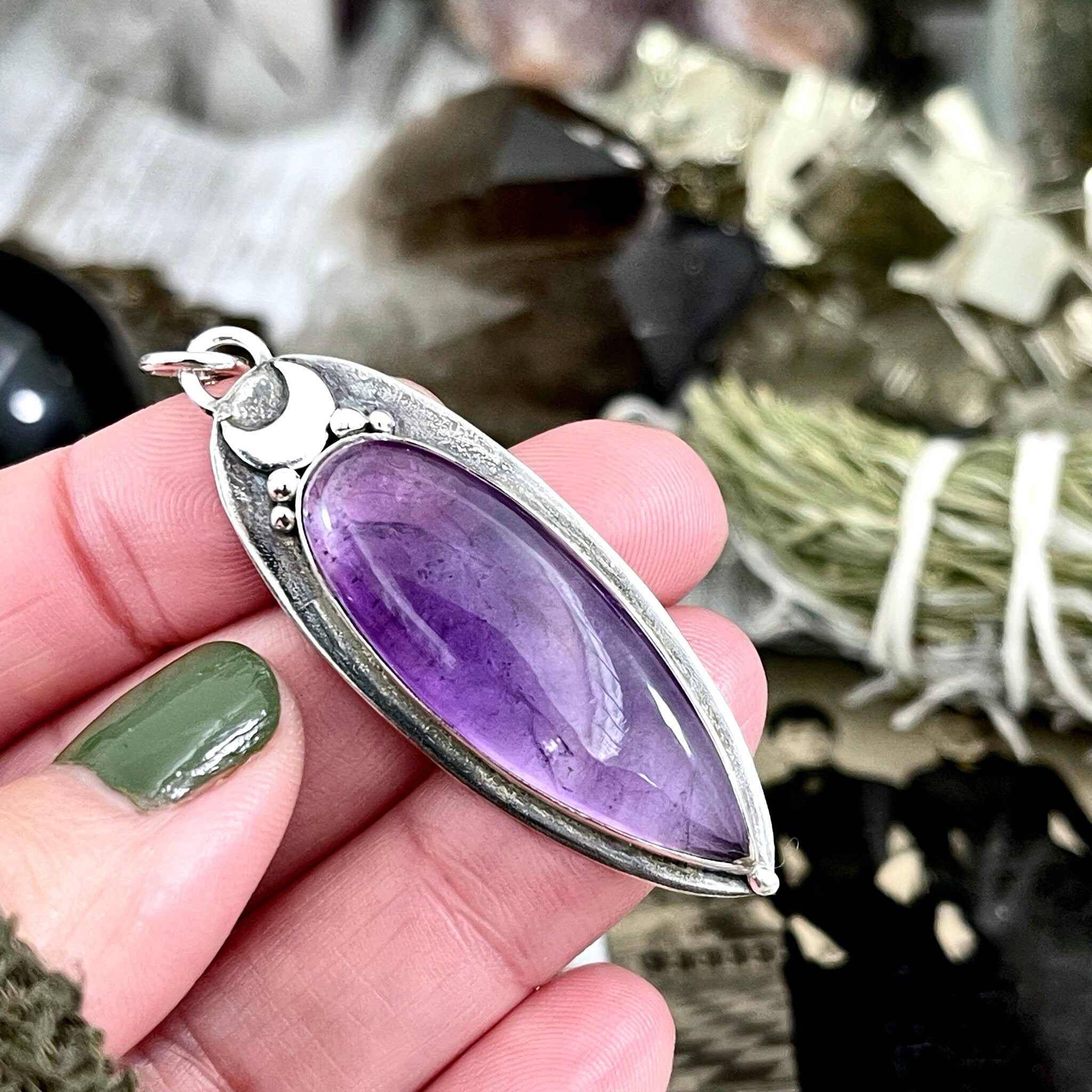 Moon on sale amethyst necklace