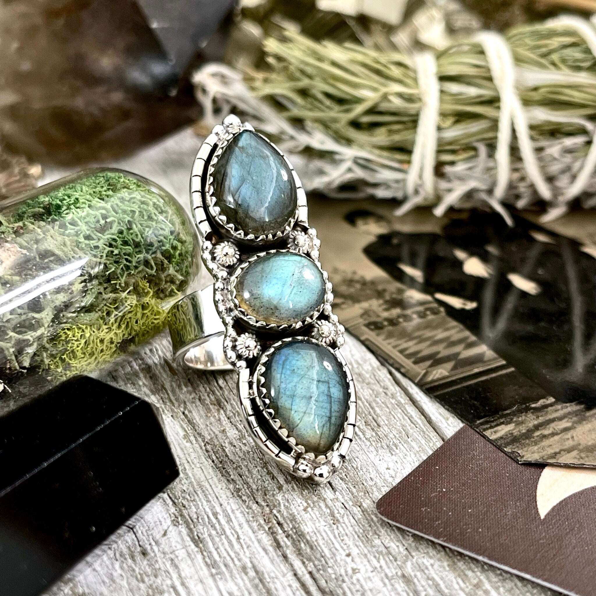 Labradorite deals stone ring