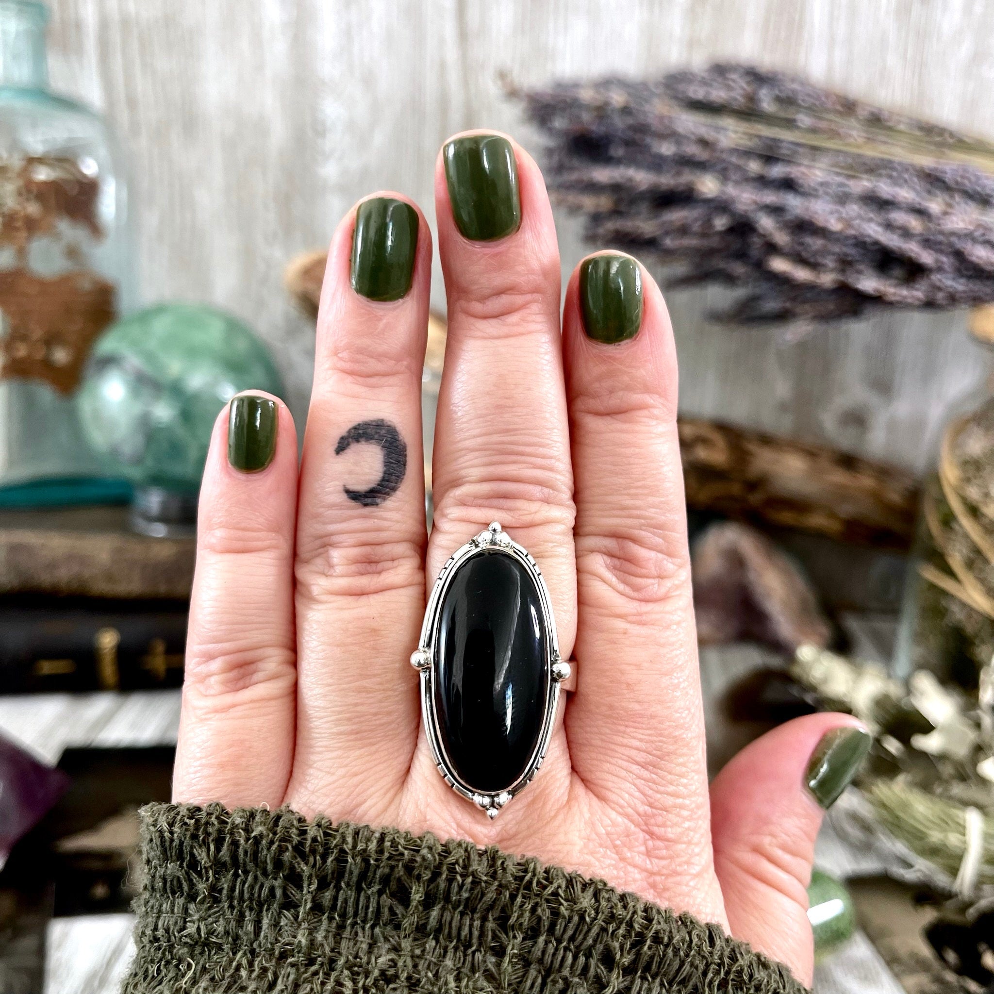 オンライン公式ストア SAR jewelry Oval Antique ring with Onyx | www