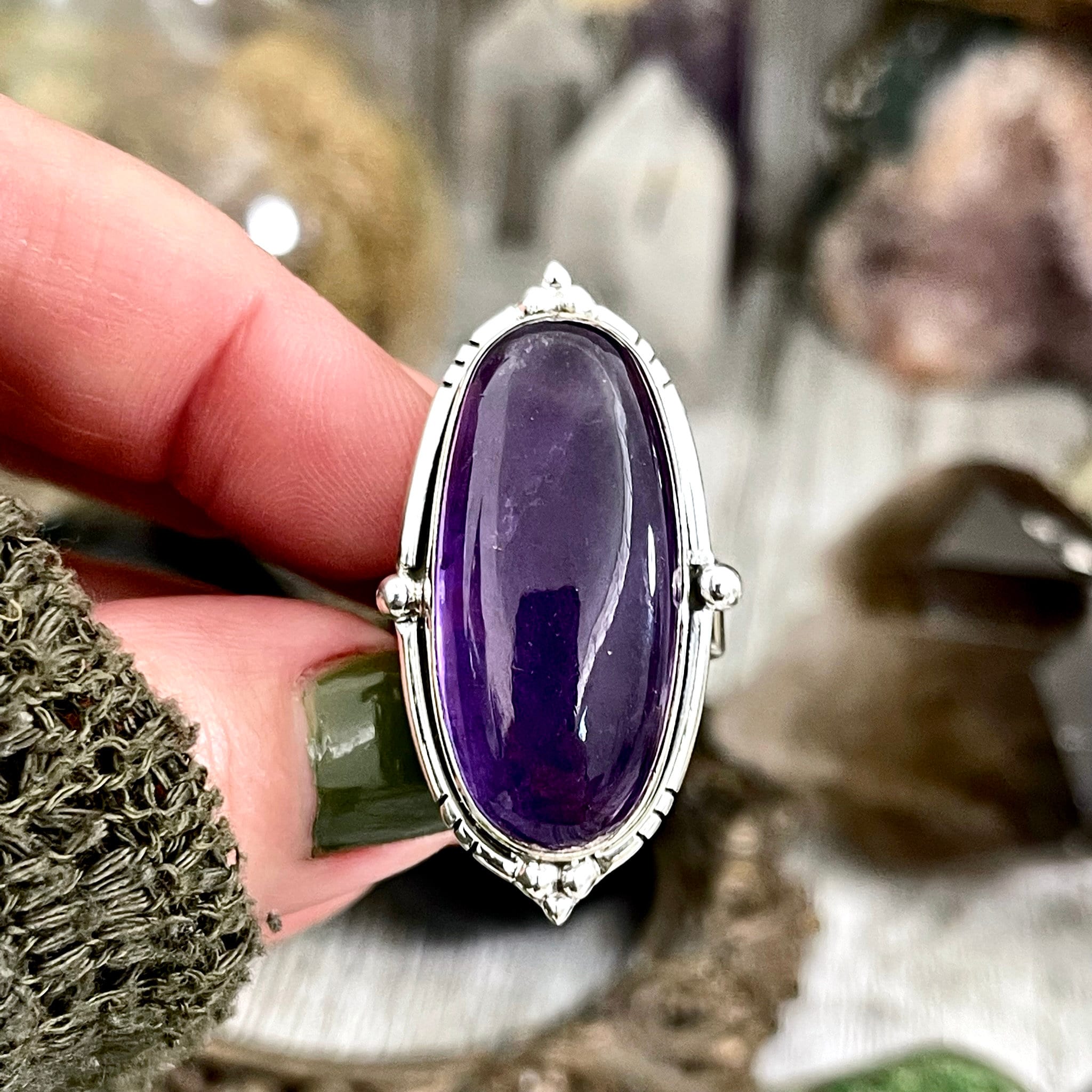 Amethyst hot sale oval ring