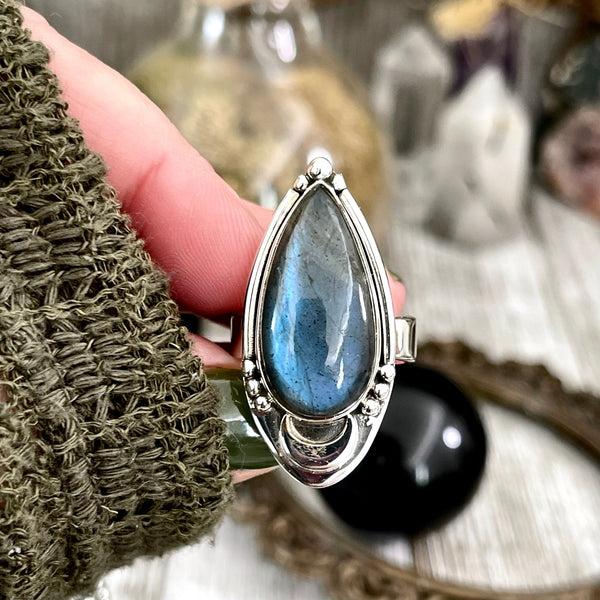 Labradorite silver deals ring