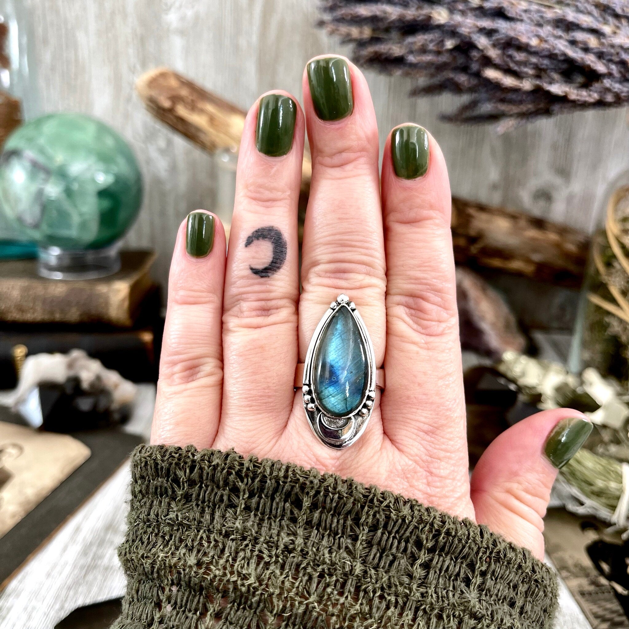 Labradorite Crystal Ring, Polished Labradorite Ring, Quality Labradorite, Sterling Silver outlets Jewelry Gifts For Her, #RG30