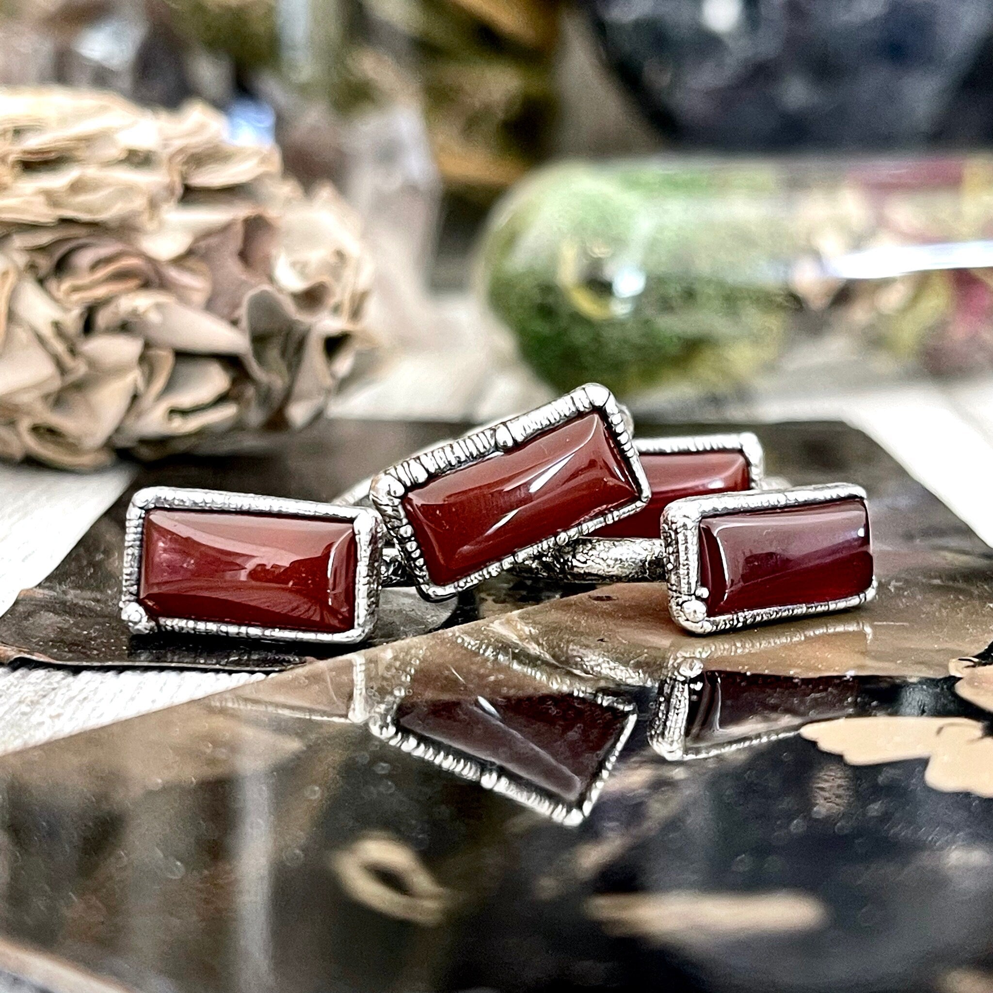 Fine Silver order Earrings with Carnelian Gemstones