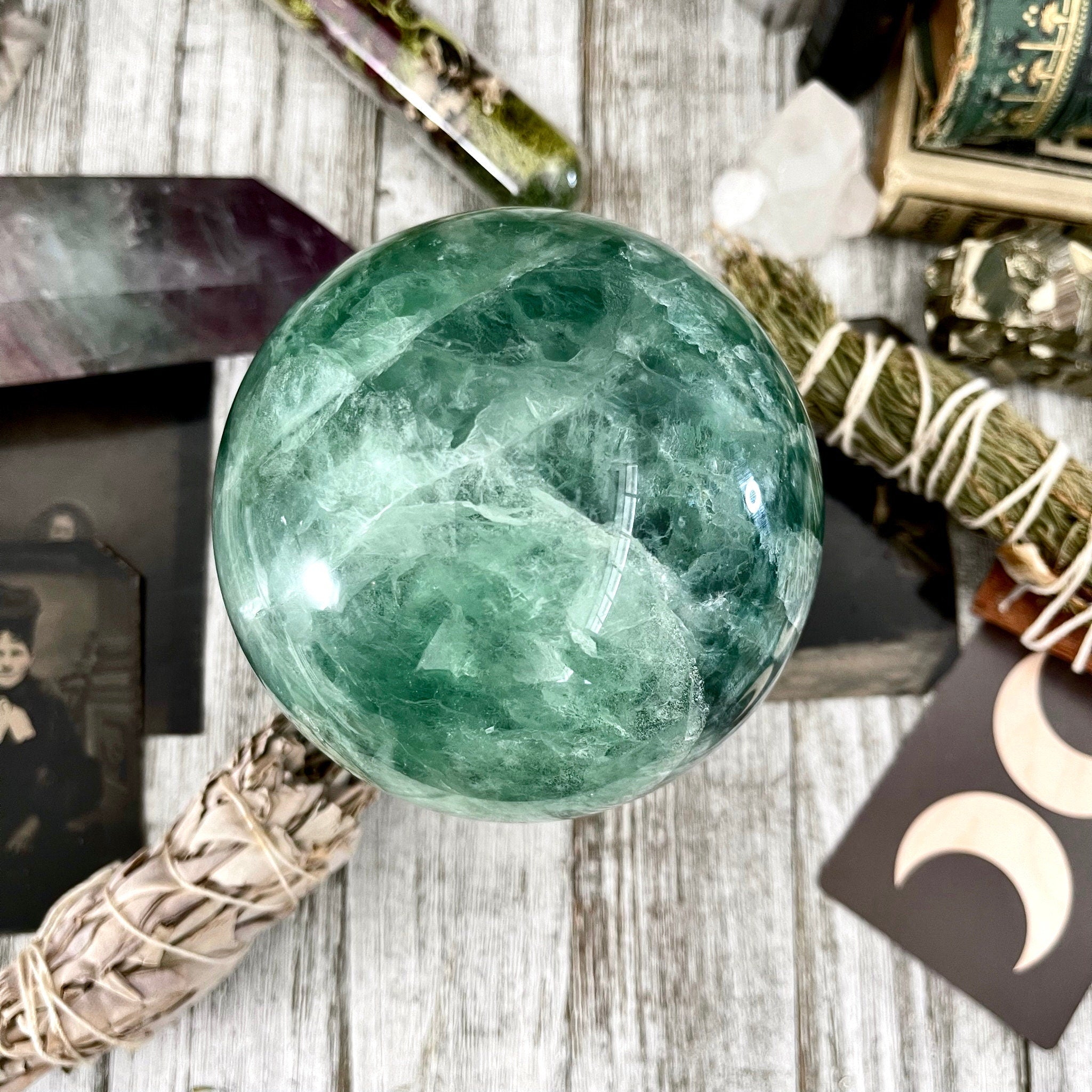 Green Fluorite high quality Sphere