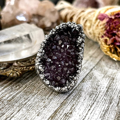 Big Crystal Ring, Big Silver Ring, Big Stone Ring, Birthstone Jewelry, Etsy ID: 1659941217, FOXLARK- RINGS, Gemstone Jewelry, geode ring, Jewelry, Large Crystal Ring, Natural stone ring, Purple Gemstone, Raw Amethyst Ring, Raw Crystal Ring, Rings, Rough A