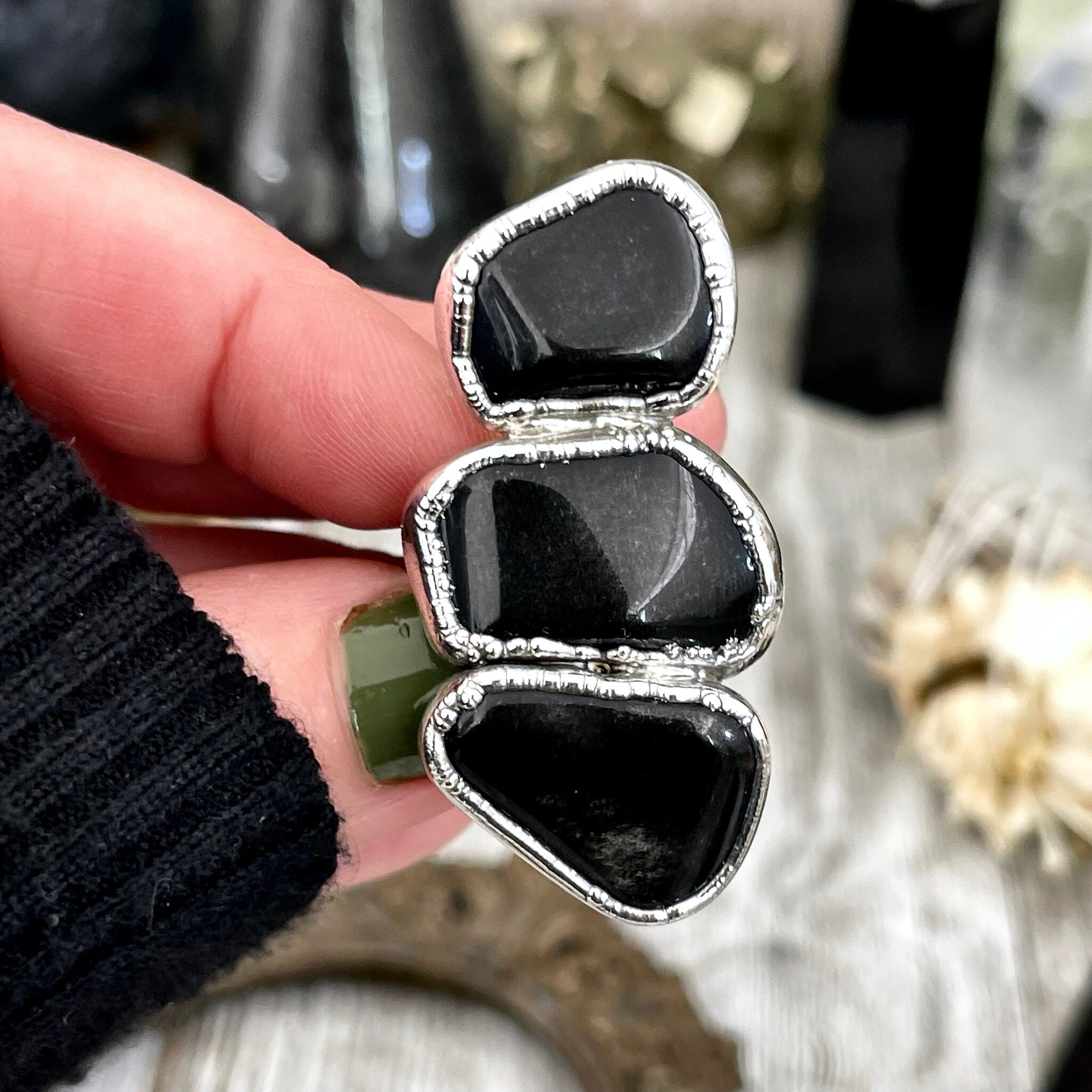 Black Tourmaline Crystal Ring – DALLAS PSYCHIC AND CRYSTALS